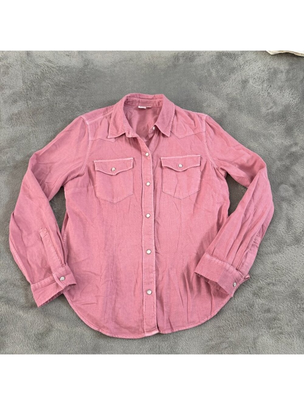 Gap Pink Lilas Western Button Up Long Sleeve Shirt Womens MEDIUM